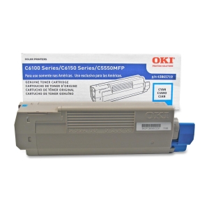 43865719 - Q54577 - Oki Cyan Toner Cartridge - Cyan - LED - 6000 Page - 1 Each