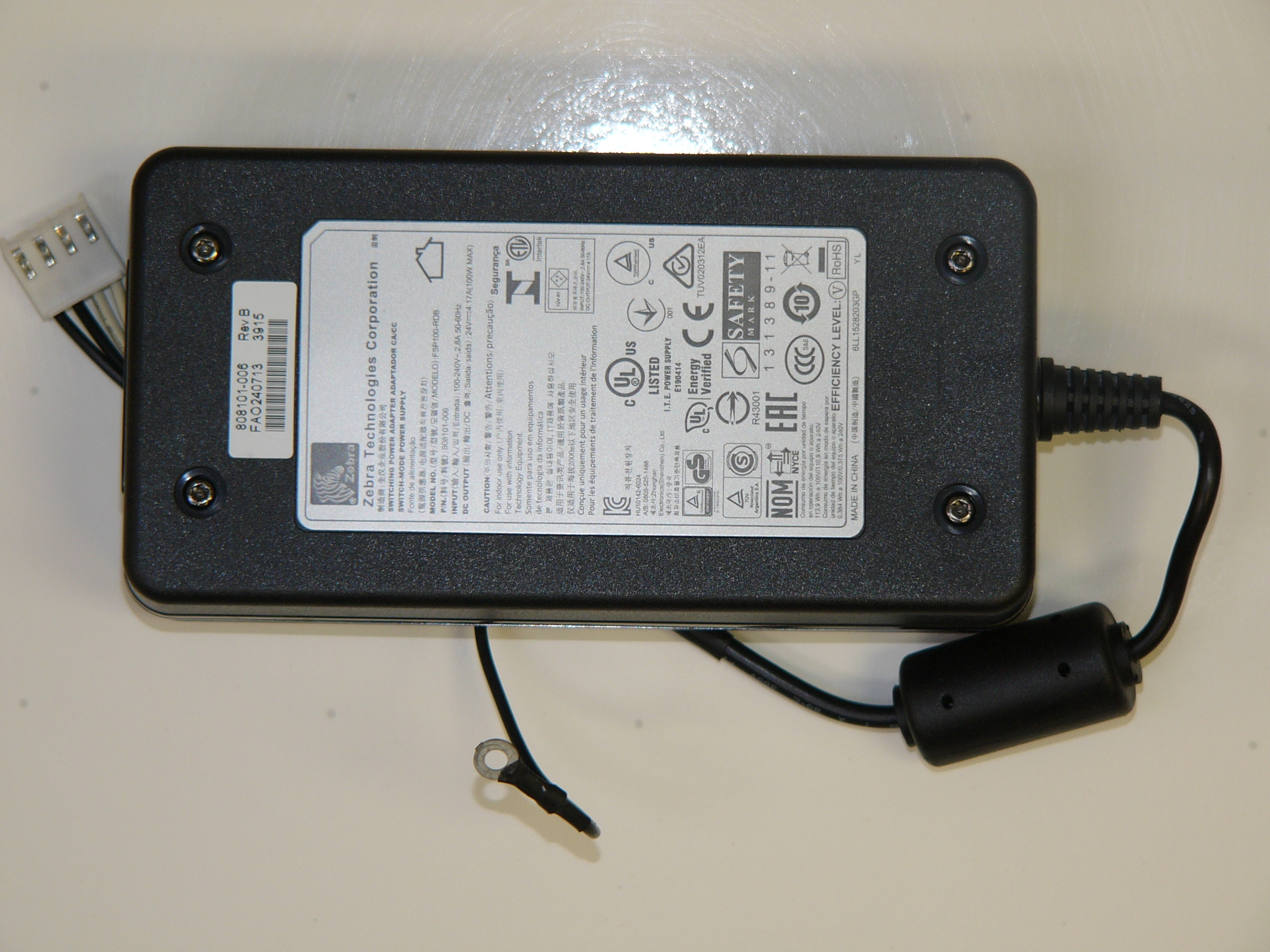 P1037974-018 -  - P1037974-018, Power Supply, Zebra ZT200 series, ZT210, ZT220, ZT230