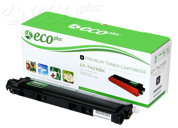 TN210BK -  - TN210BK, TN230BK ECOPLUS BROTHER TONER CARTRIDGE, BLACK 2.2K YIELD