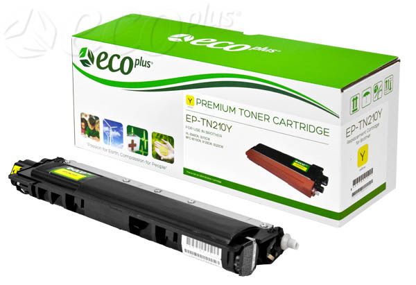 TN210Y -  - TN210Y, TN230Y ECOPLUS BROTHER COLOR TONER CARTRIDGE, YELLOW, 1.4K YIELD